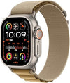 Apple Watch Ultra 2 (GPS + Cellular 49mm) Smartwatch, Sports Watch with Titanium Case in Natural and Alpine Loop in Almond (Medium). Fitness Tracker, Precise GPS, Extra Long Battery Life, CO Neutral