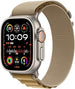 Apple Watch Ultra 2 (GPS + Cellular 49mm) Smartwatch, Sports Watch with Titanium Case in Natural and Alpine Loop in Almond (Medium). Fitness Tracker, Precise GPS, Extra Long Battery Life, CO Neutral