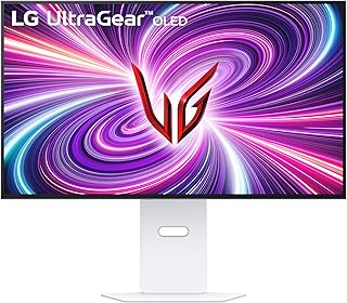 LG Electronics 32GS95UV-W.AEU UltraGear 4K UHD Gaming Monitor 32 Inches, 3840 x 2160, 16:9, 0.03ms GtG, 480 Hz, DCI-P3, HDR10, NVIDIA G-SYNC Compatible, AMD FreeSync Premium White