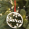 Pallina per albero di natale in legno personalizzabile con nome o logo da Ø 10 cm
