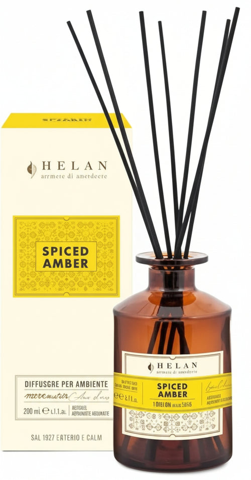 Helan Spicchi di Agrumi - Profumatore per Ambienti, Profumo Ambiente con Bastoncini per Diffusori dalle Note di Arancia Dolce - Idee Regalo Deodorante e Profumatori Ambiente, 200 ml - Made in Italy