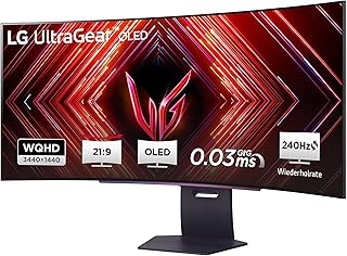 LG Electronics 45GS95QX-B.AEU UltraWide QHD UltraGear Gaming OLED Monitor 45", 3440 x 1440, 0.03 ms, 240 Hz, DisplayHDR400 True Black, 98.5% DCI-P3, NVIDIA G-Sync Compatible, AMD FreeSync Grey