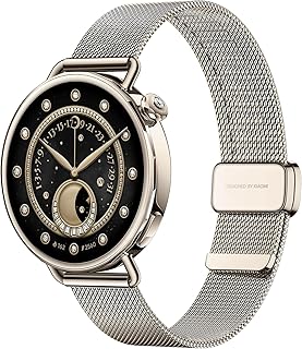 Xiaomi Watch S4 41 mm, Smartwatch, 1.32 Inch AMOLED, 1500 nits, 8 Day Battery, 5ATM Waterproof, Heart Rate & SPO Sensor, Bluetooth 5.4, Compatible with Android & iOS, Sun Gold Milanese