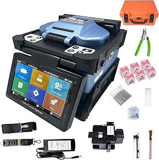 Elfcam - Fiber Optic Splicer S10 Pro Heart to Heart with 6 Motors and Kits Tool Kit and Accessories, Fiber Optic Welding Machine for FTTx