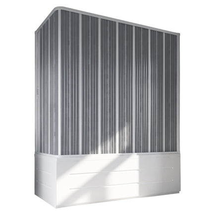 Box sopra vasca angolare "Flex" con fascia larga apertura laterale a soffietto riducibile "Made in Italy"