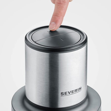 Severin Tritatutto da Cucina Elettrico, 1 Litro, 400W, 2 Velocità, Trita Ghiaccio, Disco Emulsionante, Inserto Pela Aglio, Ciotola in Vetro, BPA Free, 15,5 x 15,5 x 24,7 cm, Nero/Inox - KM 3867