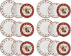 Hutschenreuther Happy Wintertime Red Christmas Crockery Set for 6 People, Porcelain, Multicoloured, 6 Breakfast Plates, 6 Dinner Plates & 6 Soup Plates, Dishwasher & Microwave Safe