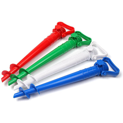 Picchetto porta ombrellone con punta a trivella, modello universale h 39 cm per mare e campeggio