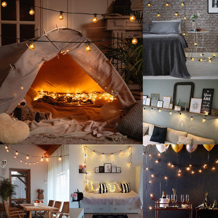 Cavo con 10 lampadine effetto vintage catena da esterno ed interno 7,5 mt