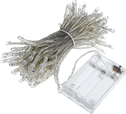 Luci di natale catena a batteria da 5 mm luce fredda cavo trasparente