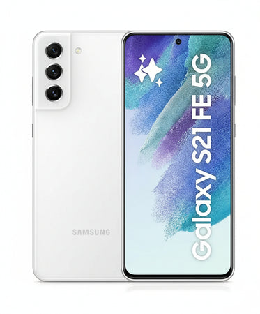 Samsung Galaxy S21 FE 5G, Android Smartphone, 6,4 Zoll Dynamic AMOLED Display, 4.500 mAh Akku, 256 GB/8 GB RAM, Handy in White inkl. 36 Monate Herstellergarantie [Exklusiv bei Amazon]