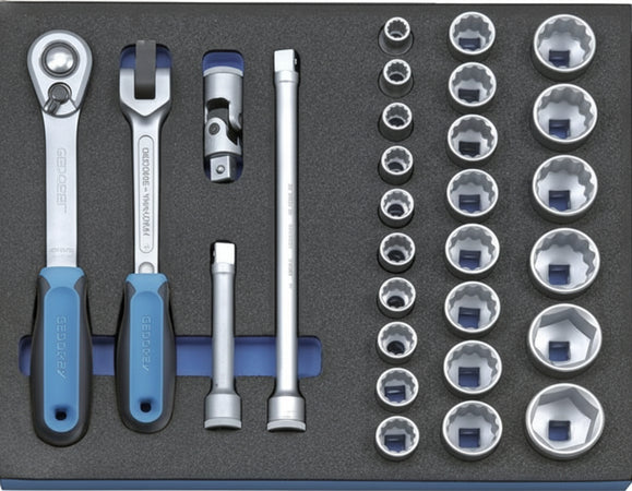 "GEDORE 2005 CT2-D 19 - Kit di bussole, 1/2"", modulo 2/4 CT"