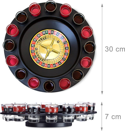 Gioco da tavola "Roulette" con 16 bicchieri in vetro scatola regalo