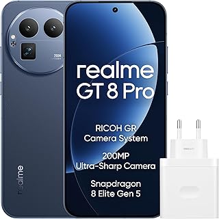 realme GT 8 Pro Smartphone 12GB+256GB, 200MP Telephoto Lens, Camera with RICOH GR Technology, Snapdragon 8 Elite Gen 5, 7000mAh Titanium Battery, 120W Fast Charging + 50W Wireless Charging, Blue