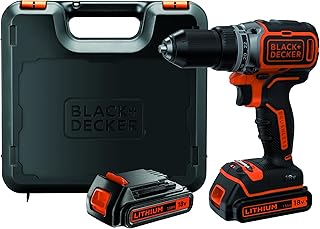 BLACK+DECKER BL186KB-QW Trapano/Avvitatore Brushless Senza Percussione, 18 V, Arancione/Nero, 2 Batterie