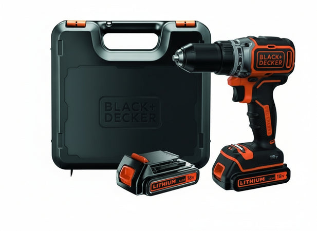 BLACK+DECKER BL186KB-QW Trapano/Avvitatore Brushless Senza Percussione, 18 V, Arancione/Nero, 2 Batterie