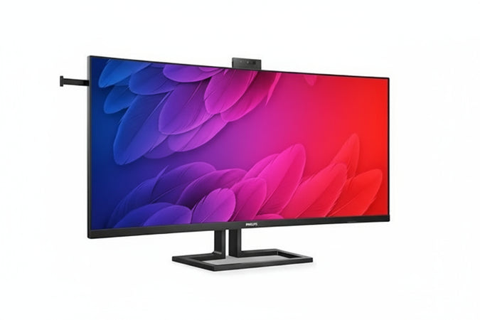 Philips 40B1U6903CH - 40 Inch Wide UHD Curved Monitor, 5 MP Webcam, Height-Adjustable, Speaker (5120 x 2160, 75 Hz, HDMI, DisplayPort (in/Out), Thunderbolt, USB Hub) Black