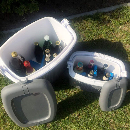 Set 2 Frigo bar termico da mare e campeggio con maniglia a serratura 8 e 32 lt