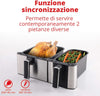Friggitrice ad aria elettrica Eldorada dual ideale per tutti i tipi di frittura, capacità 5,5 + 3,5 litri