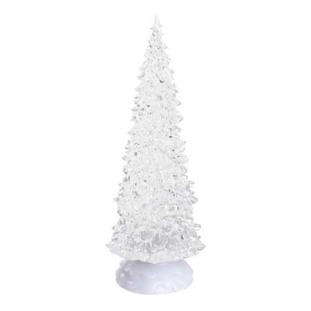 Albero natale luminoso glitter led natalizio con batteria per decorazioni natalizie h 27 cm