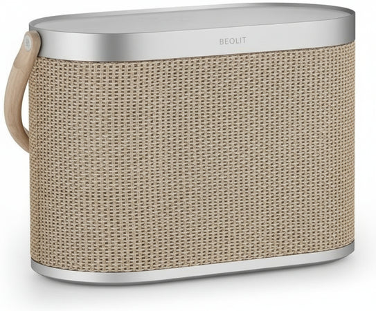Bang & Olufsen Beosound A5 - Loud Wireless Home and Portable Bluetooth 360 Speaker with USB-C Cable and Integrated Qi Wireless Charging Pad - Nordic Weave