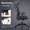 Sedia da ufficio ergonomica Copenaghen in tessuto traspirante con ruote