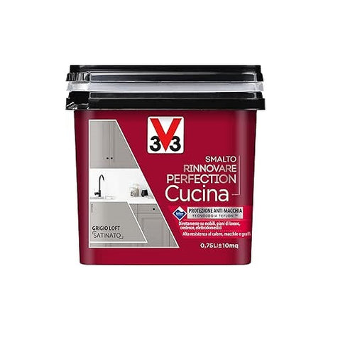 V33 - SMALTO RINNOVARE PERFECTION CUCINA 750ML GRIGIO LOFT SATINATO