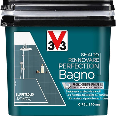 V33 - SMALTO RINNOVARE PERFECTION BAGNO 750ML BLU PETROLIO SATINATO