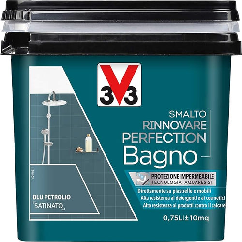 V33 - SMALTO RINNOVARE PERFECTION BAGNO 750ML BLU PETROLIO SATINATO