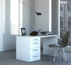 Scrivania con 4 cassetti, postazione porta PC da ufficio e cameretta 110 cm Made in Italy