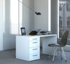 Scrivania con 4 cassetti, postazione porta PC da ufficio e cameretta 110 cm Made in Italy