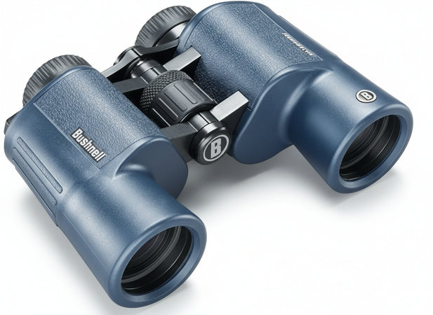 Bushnell - H2O 2 - Binoculars - 12x42 Dark Blue Porro - Fully Multi-Coated - Waterproof/Anti-Fog - Rotating Eyecups - Water Sports - Boats
