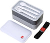 BERGNER - CONTENITORE ERMETICO CON POSATE COLORE GRIGIO 18,5 x 10,5 x 10 CM
