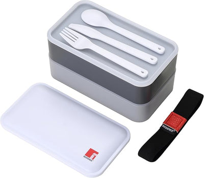 BERGNER - CONTENITORE ERMETICO CON POSATE COLORE GRIGIO 18,5 x 10,5 x 10 CM