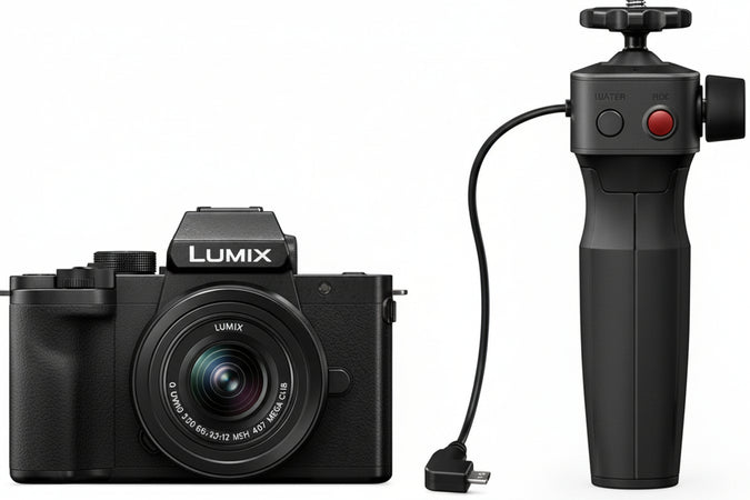 Panasonic Lumix G DC-G110VEG-K - Fotocamera di sistema (set in DC-G110 con obiettivo 12-32 mm e impugnatura per treppiede DMW-SHGR1)