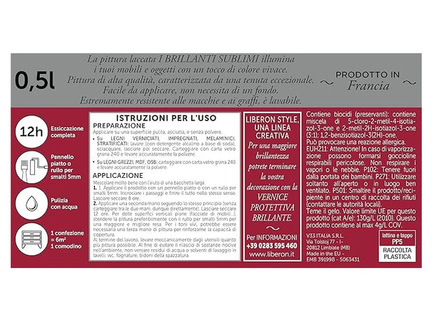 LIBERON - PITTURA LACCATA I BRILLANTI SUBLIMI GRIGIO LOFT 500ML