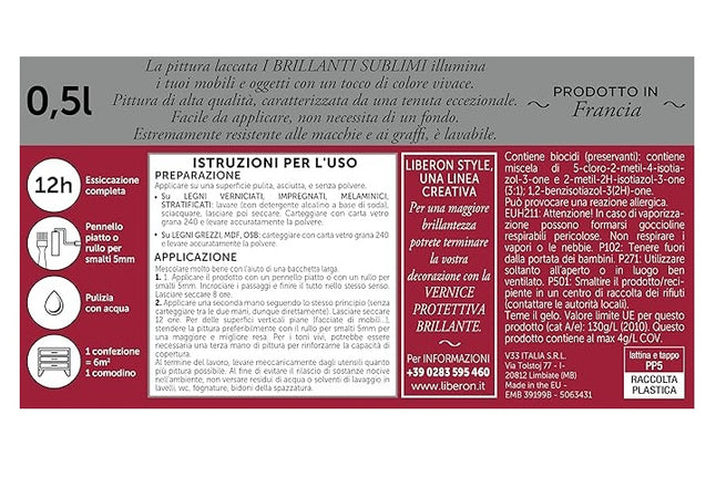 LIBERON - PITTURA LACCATA I BRILLANTI SUBLIMI BLU PETROLIO 500ML