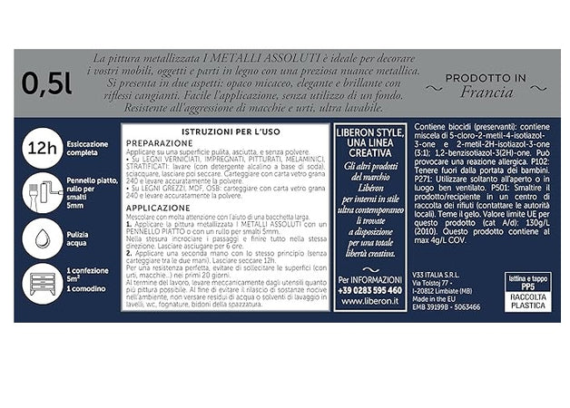 LIBERON - PITTURA METALLIZZATA I METALLI ASSOLUTI ORO GIALLO BRILLANTE 500ML