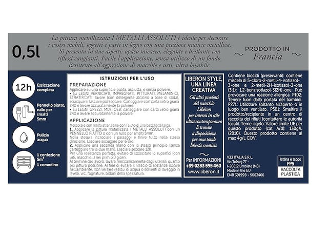 LIBERON - PITTURA METALLIZZATA I METALLI ASSOLUTI GHISA OPACO 500ML