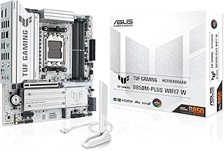ASUS TUF Gaming B850M-PLUS WIFI7 W Motherboard Socket AMD AM5 (Micro-ATX, DDR5, PCIe 5.0, 3X M.2 Slots, Realtek 2.5Gb Ethernet, Rear 20Gbps Type-C, Front USB 10Gbps Type-C)
