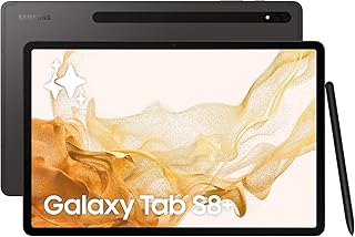 Samsung Galaxy Tab S8+, 12,4 Zoll, 128 GB interner Speicher, 8 GB RAM, Wi-Fi, Android Tablet inklusive S Pen, Graphite, inkl. 36 Monate Herstellergarantie [Exklusiv bei Amazon]