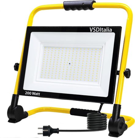 FARETTO LED DA CANTIERE 100 E 200 WATT - Cavo 1,5 Metri - ElettroWatt.eu
