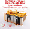 Friggitrice ad aria elettrica Eldorada dual ideale per tutti i tipi di frittura, capacità 5,5 + 3,5 litri
