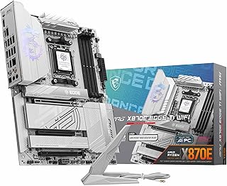 MSI MPG X870E Edge TI WiFi Motherboard, ATX - Supports AMD Ryzen 9000/8000/7000 Processors, AM5-80A SPS VRM, DDR5 Memory Boost 8400+MT/s (OC), PCIe 5.0 x16, M.2 Gen5, Wi-Fi 7, 5G LAN