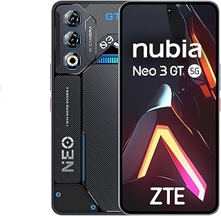 ZTE Nubia Neo 3 GT 5G Gaming Smartphone with IA, 12 GB + 256 GB, Side Shutter, LED Lights, 6.8 Inch 120 Hz OLED Display, 5000 mAh Battery, Android 15, Grey