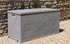 Baule in resina cassapanca multiuso da esterno con ruote lt 420 effetto Legno 120 cm
