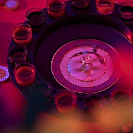 Gioco da tavola "Roulette" con 16 bicchieri in vetro scatola regalo