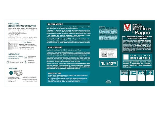 V33 - SMALTO RINNOVARE PERFECTION BAGNO 750ML GRIGIO CHIARO SATINATO