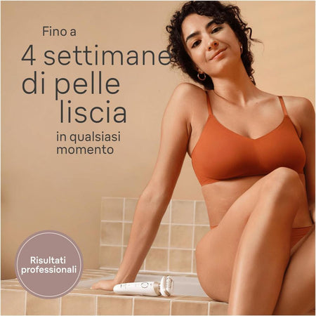Braun Epilatore Oscillante 3D W&D 2 Velocità + Accessori + Custodia SES90713D