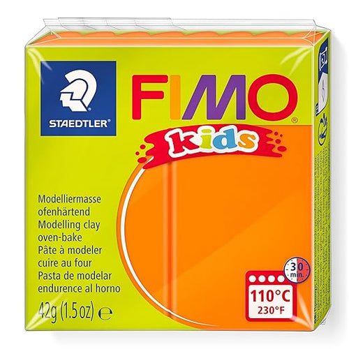 STAEDTLER - FIMO KIDS - 42gr - PASTA DA MODELLARE TERMOINDURENTE - COLORE ARANCIONE